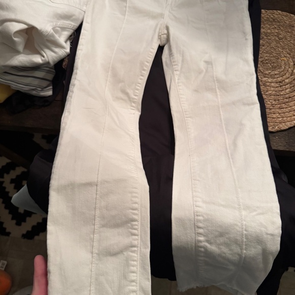 Free People Del Wray White Step Hem Raw Hem Pintuck Skinny Jeans Size 30 - Picture 3 of 4